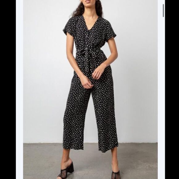 Rails One Piece Jumpsuit Dotted Jumper Black Medium - Picture 1 of 7
